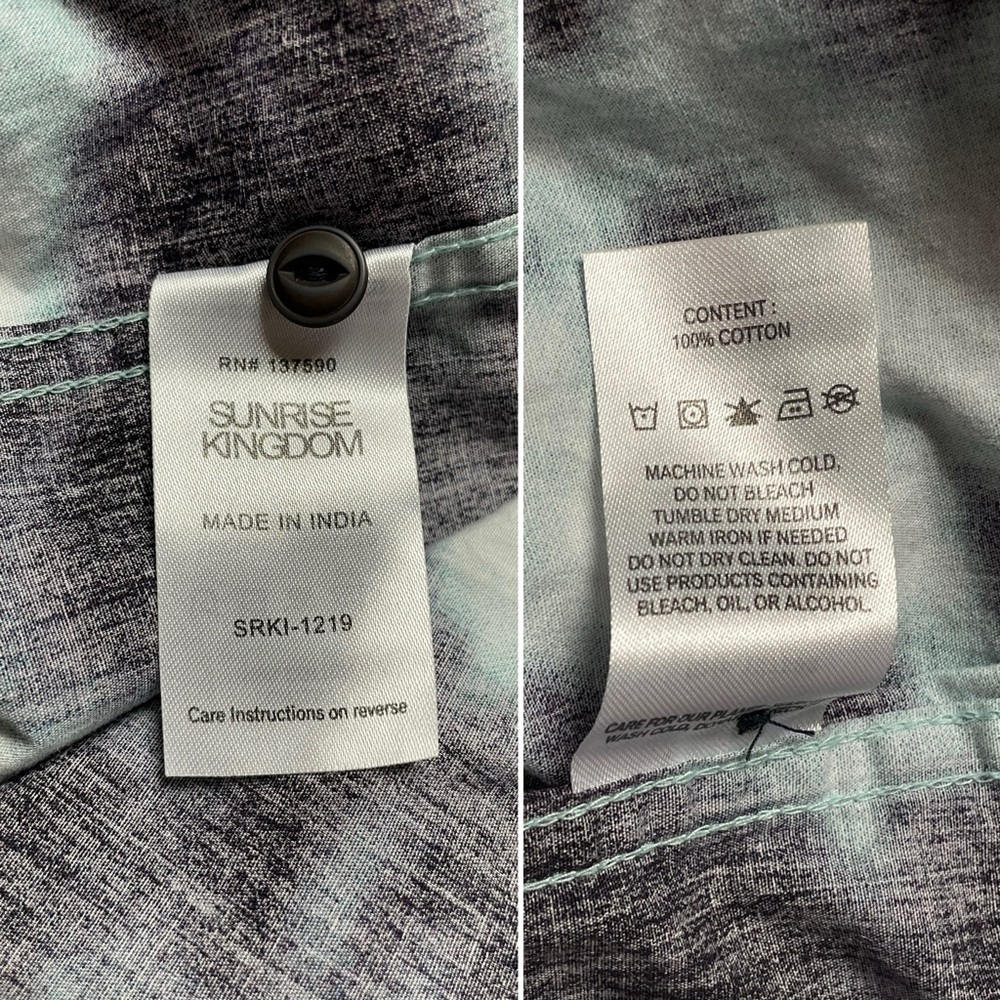 Mens sunrise kingdom blue tie dye button down shirt - Picture 12 of 17